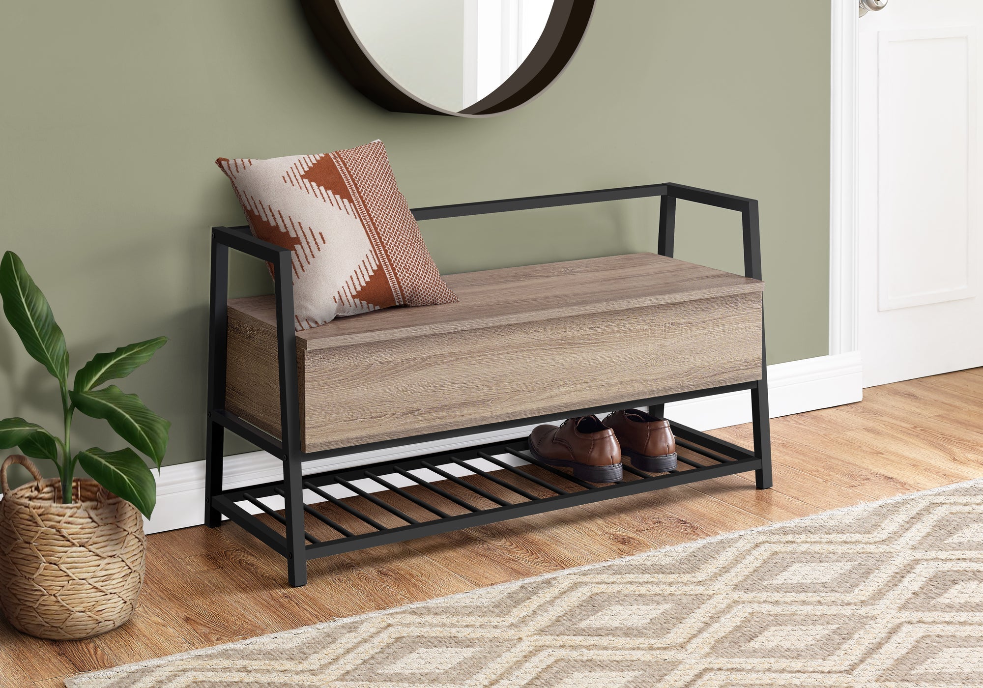 42" Rectangular Entryway Storage Bench