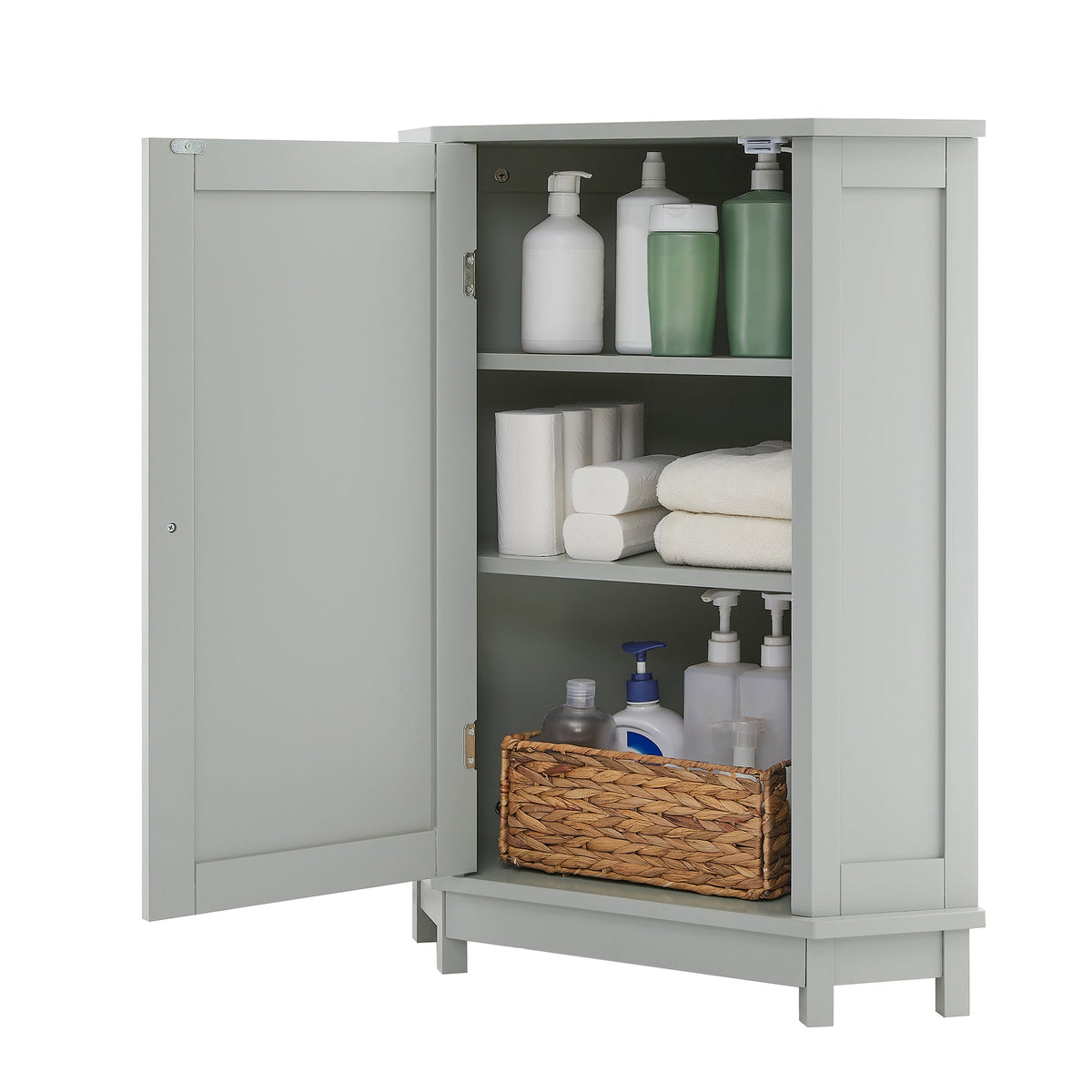 Grey Triangle Corner Bathroom Cabinet