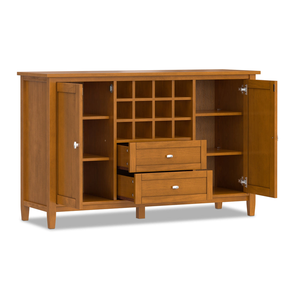 Warm Shaker Storage Cabinet with Wine Rack