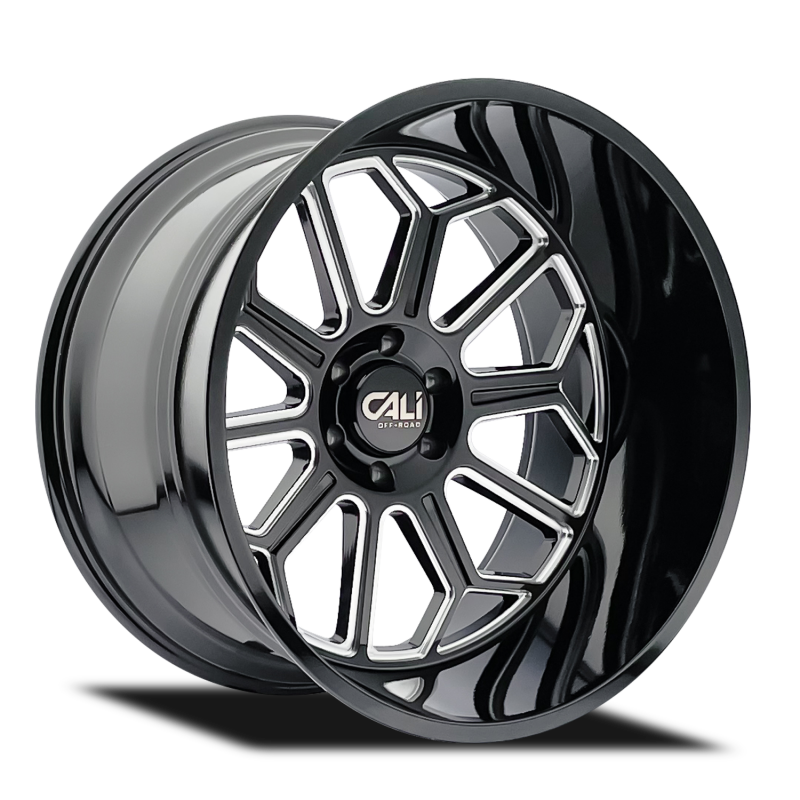 Cali Off-Road 9117 Auburn 20x10 / 6x139.7 BP / -25mm Offset / 106mm Hub Gloss Black Milled Wheel 9117-2183BM