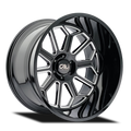 Cali Off-Road 9117 Auburn 24x14 / 8x165.1 BP / -76mm Offset / 125.2mm Hub Gloss Black Milled Wheel 9117-24481BM