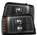 AlphaRex 92-96 Ford F-Series/Bronco PRO-Series Proj Headlights Alpha-Blk w/Seq. Sig & DRL 880265 *Discontinued