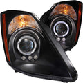 ANZO 2003-2005 Nissan 350Z Projector Headlights w/ Halo Black 121444