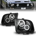 Anzo 2005-2009 Ford Mustang Projector Headlights w/ Halo Black