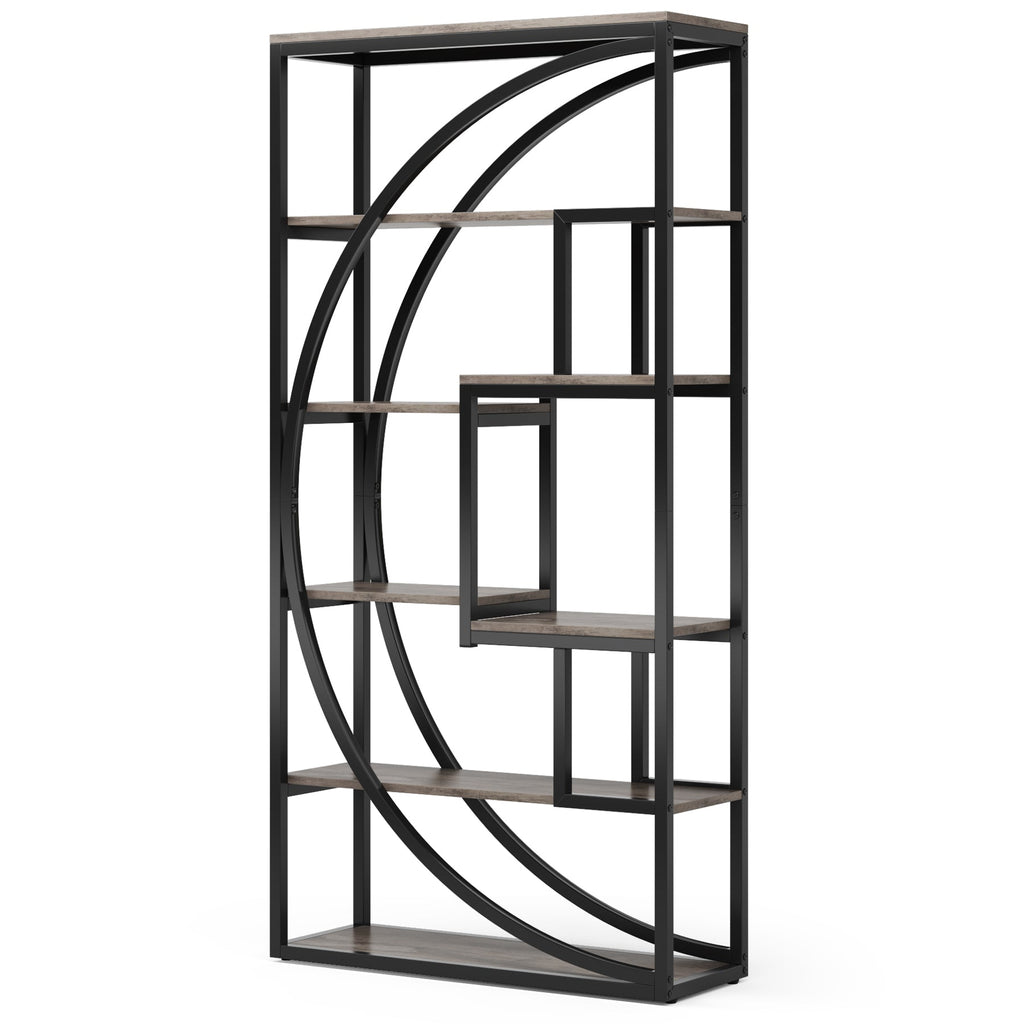 70.47" Height Industrial 5-Tier Vintage Etagere Bookcase