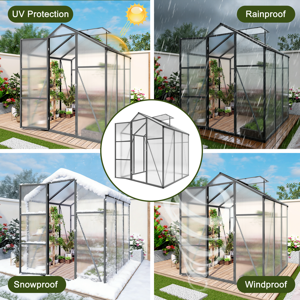 6x6FT Walk-in Outdoor Greenhouse