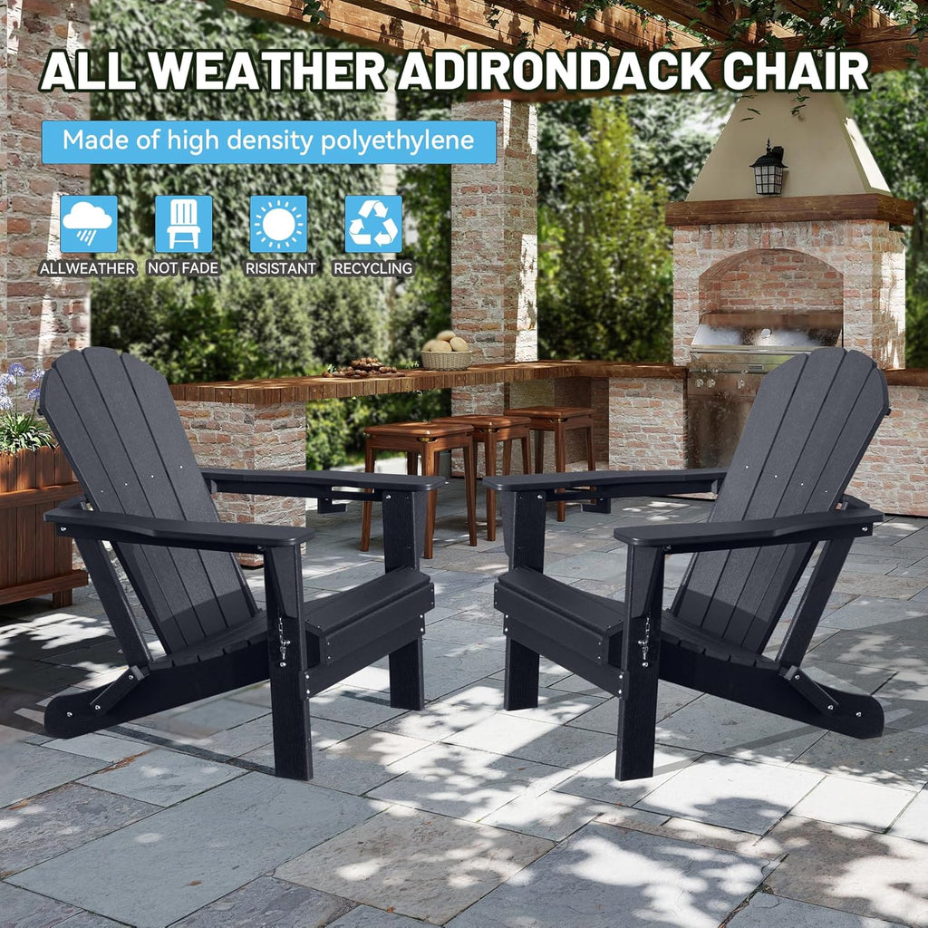 Adirondack Chairs Set of 2 in Black