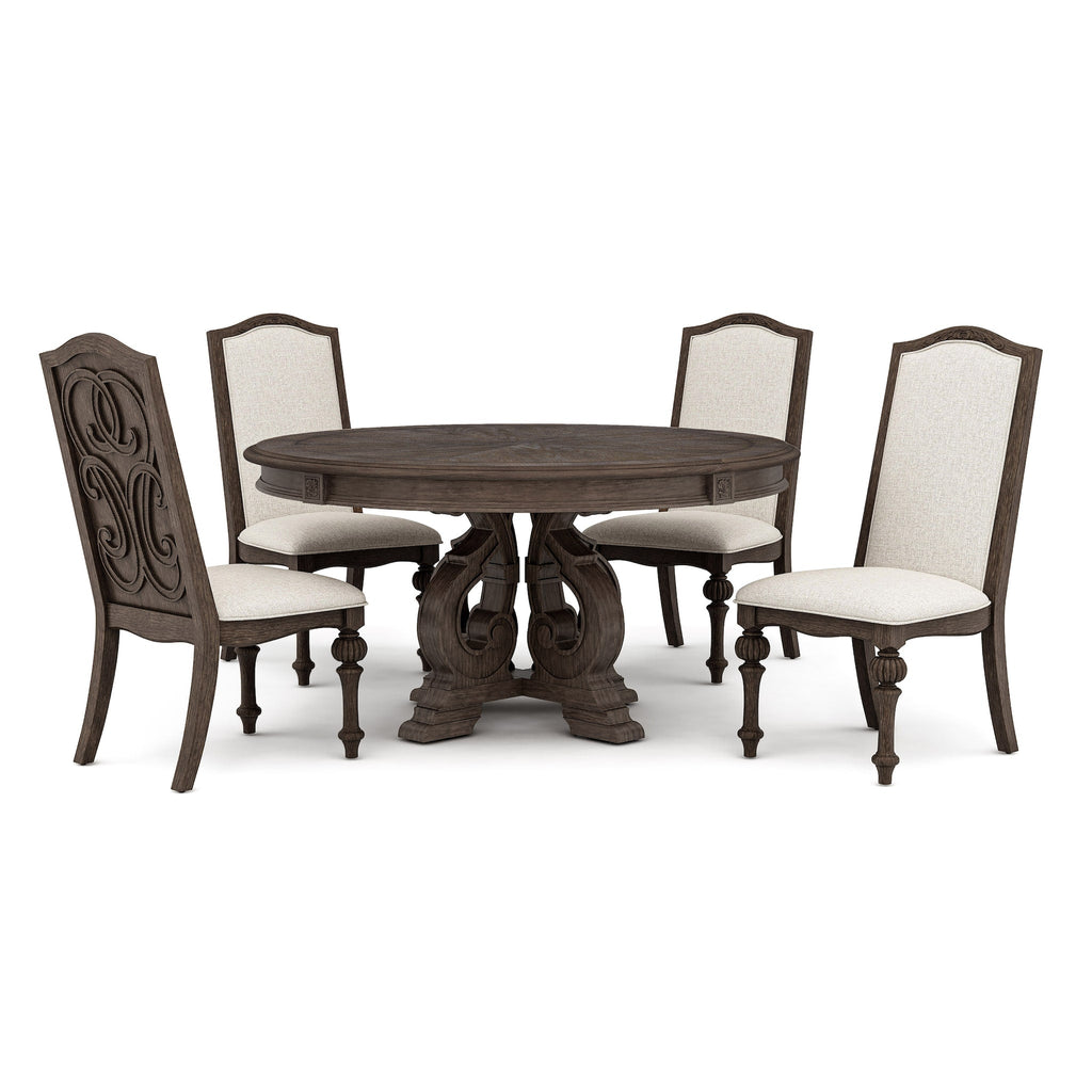 Elegant Rustic 5pc Dining Set