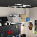 White Overhead Garage Storage Rack 4x8 FT for High Ceilings