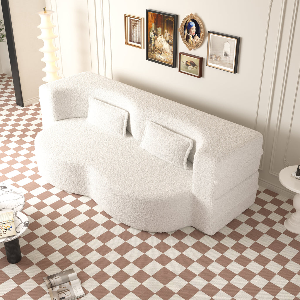 Modern Floor Sofa with 2 Pillows