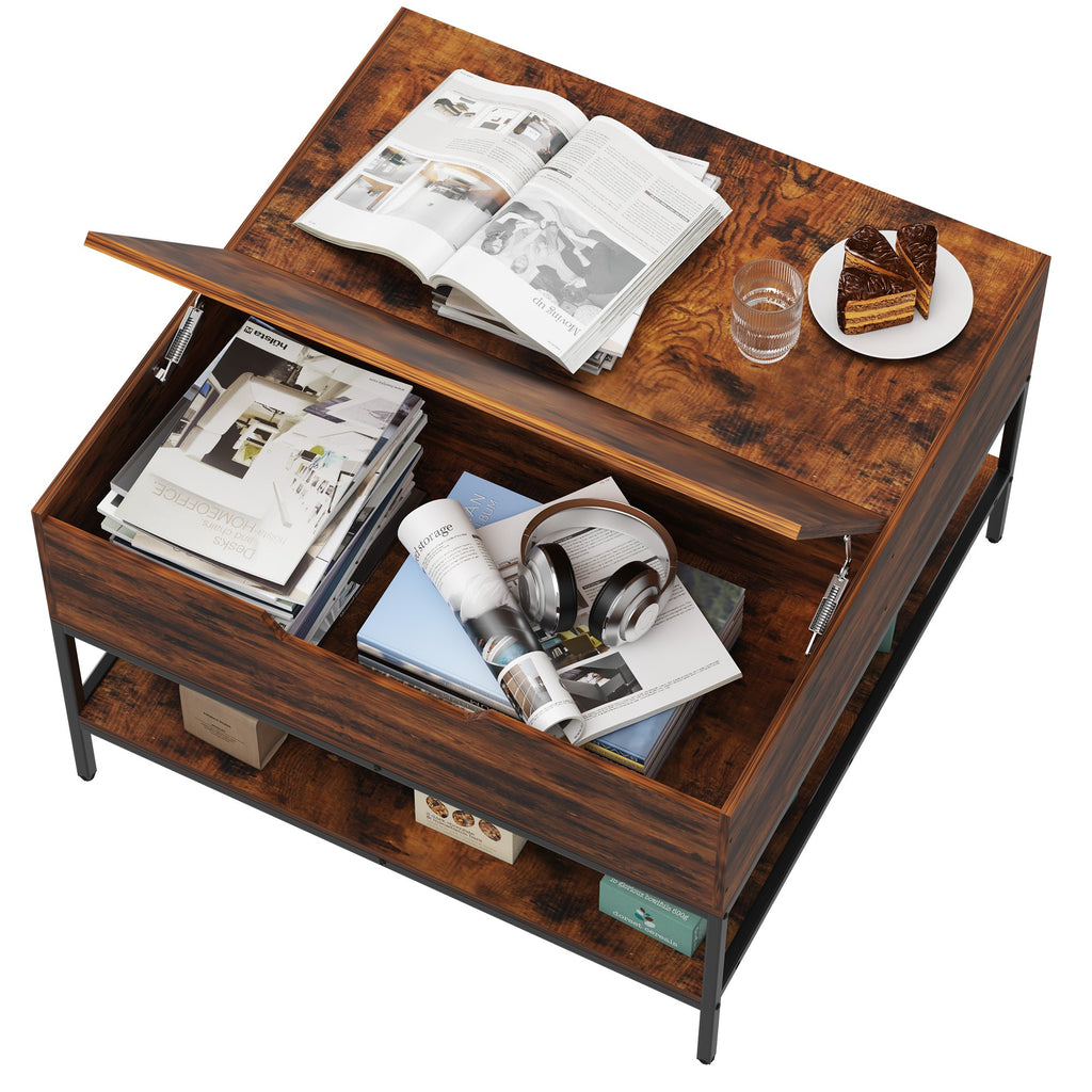 Farmhouse Flip Top Coffee Table with Storage