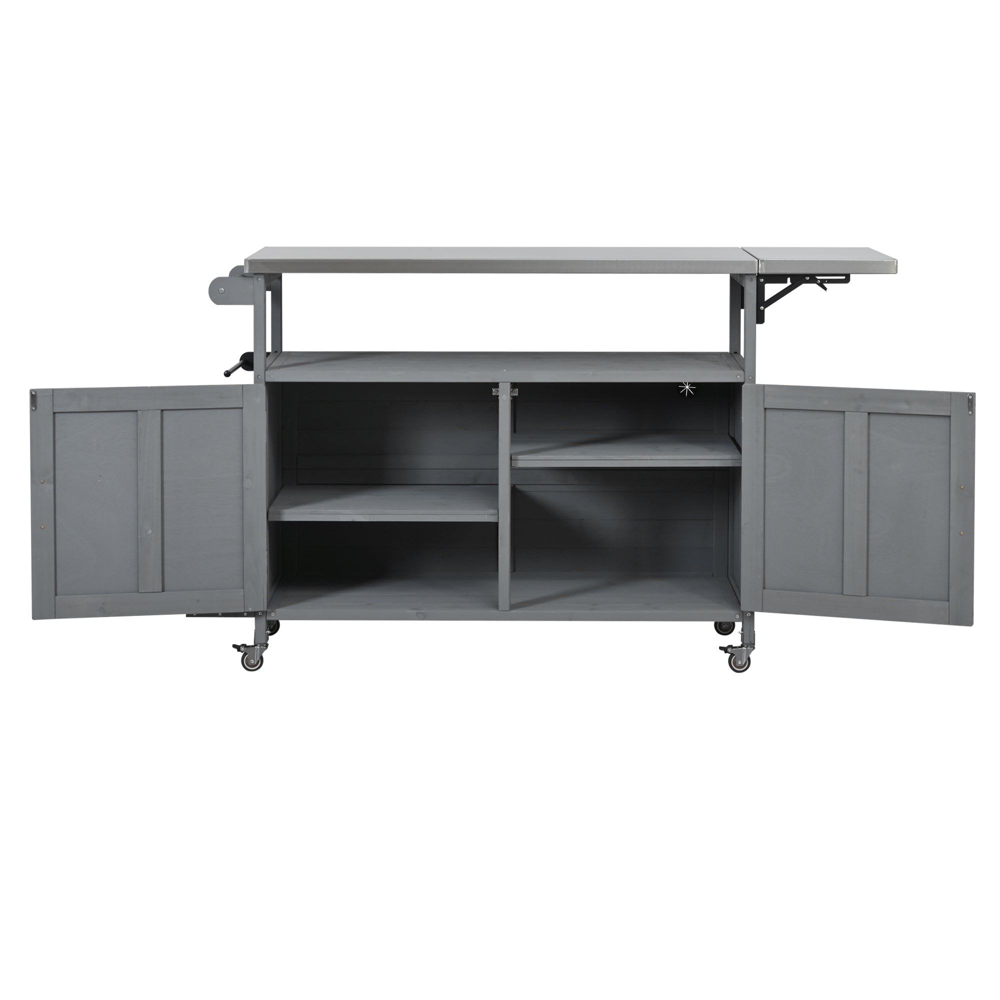 Foldable Outdoor Kitchen Island with Lockable Wheels