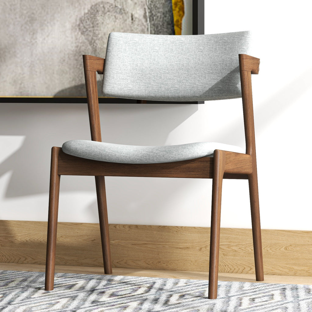 Edwin Light Gray Fabric Dining Chair Set of 2