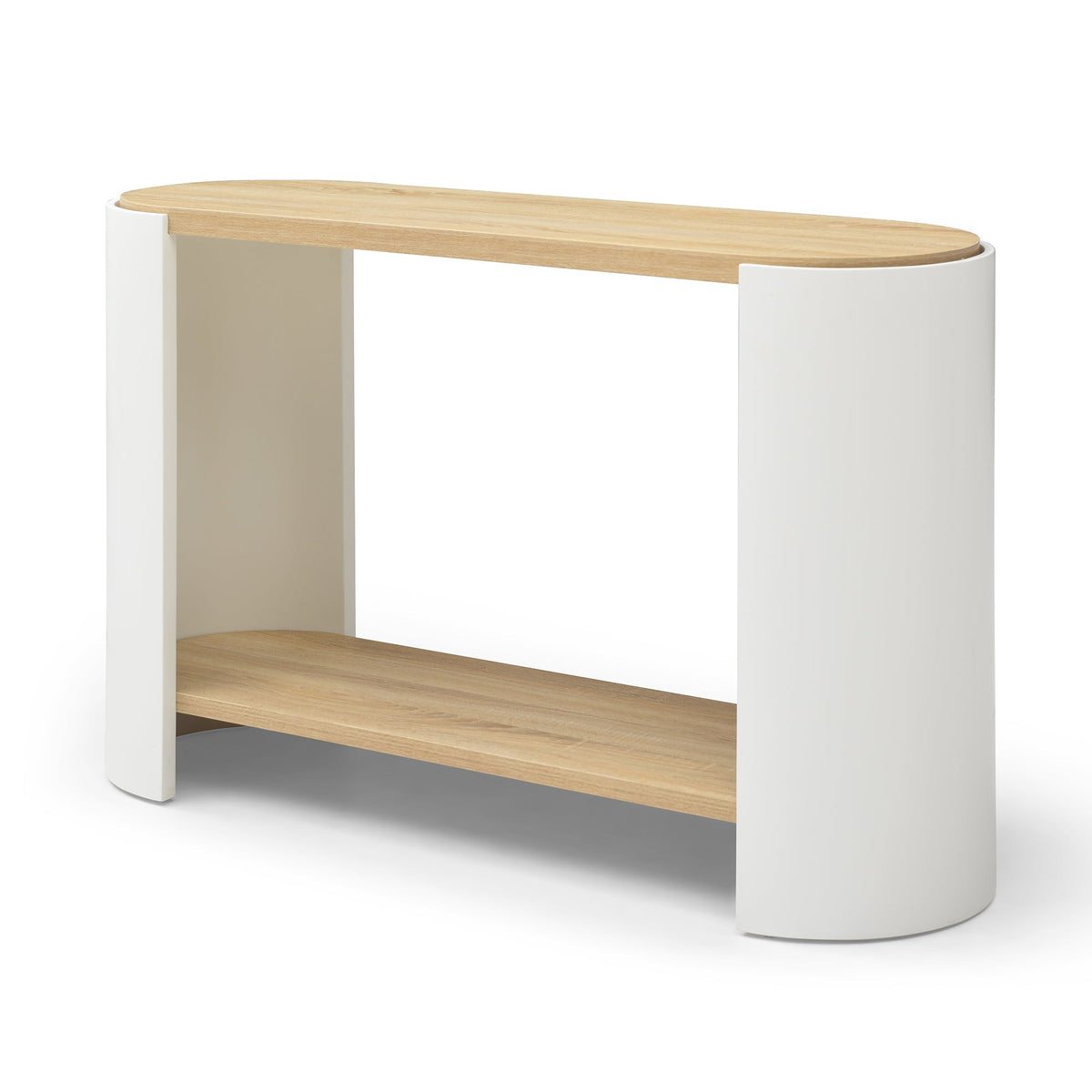 Small Nightstand with 2-Layer Storage Shelves