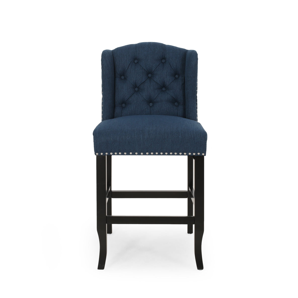Vienna Contemporary Fabric Tufted Wingback Counter Stools, Set of 2