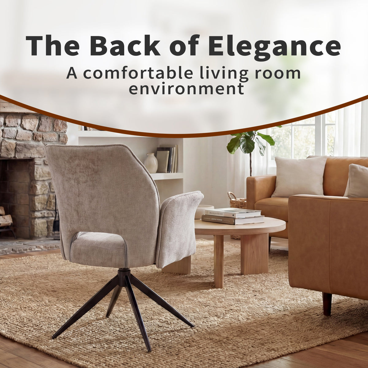 Modern Fabric Dining Chair Set of 2