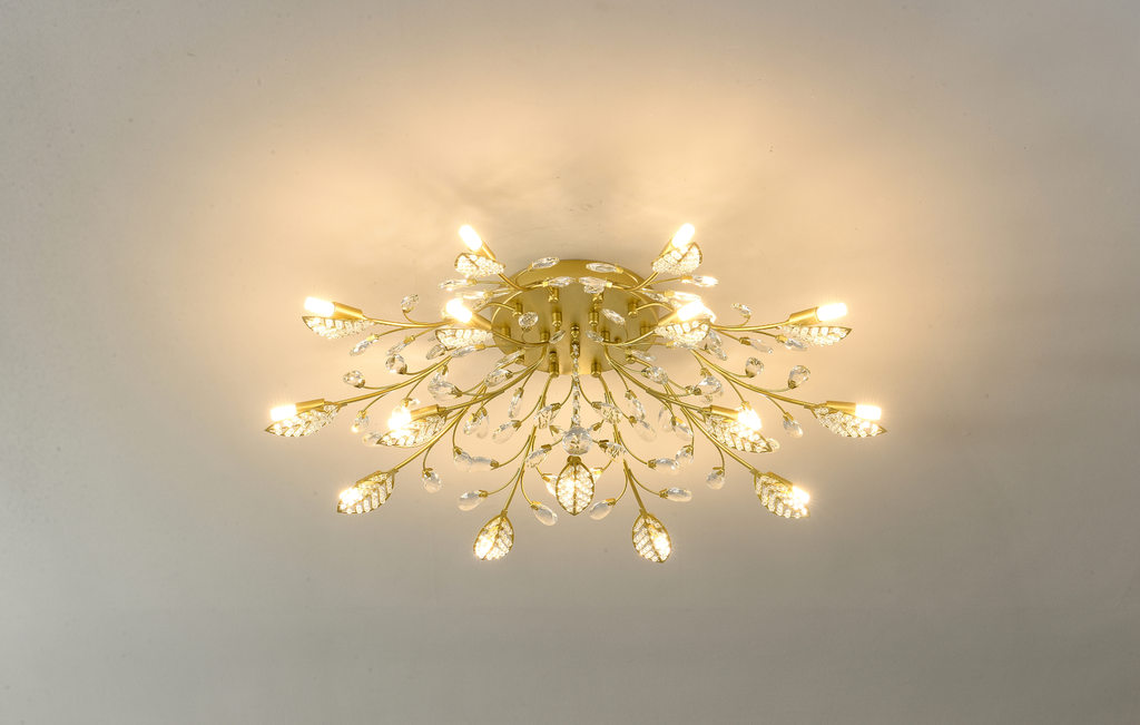15-Light Chandelier Crystal Ceiling Lamp