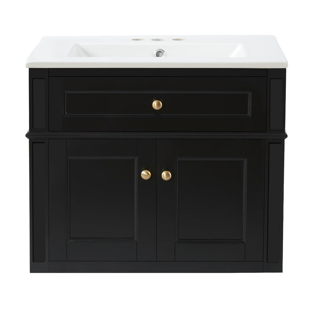 24" Wall Mounted Modern Bathroom Vanity with Soft-Close Hinges
