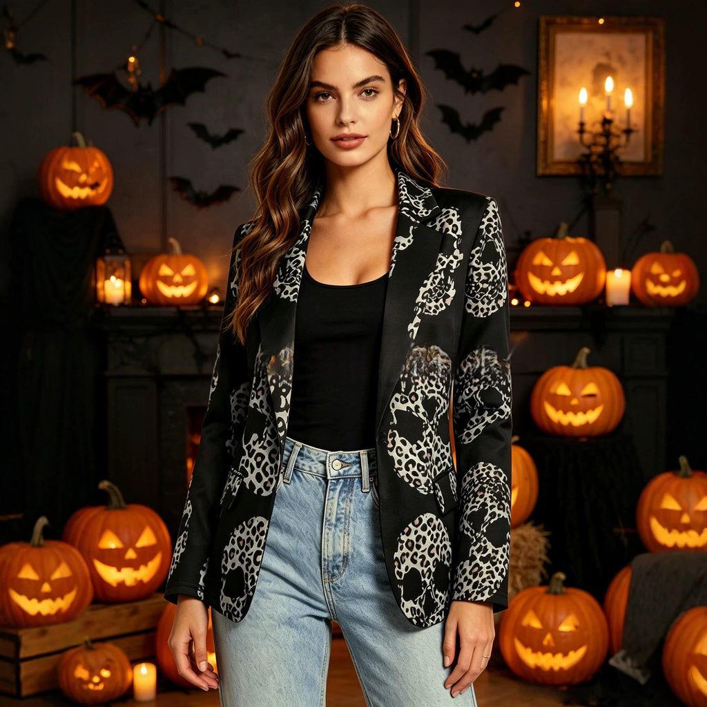 Long Sleeved Skull Blazer Coat