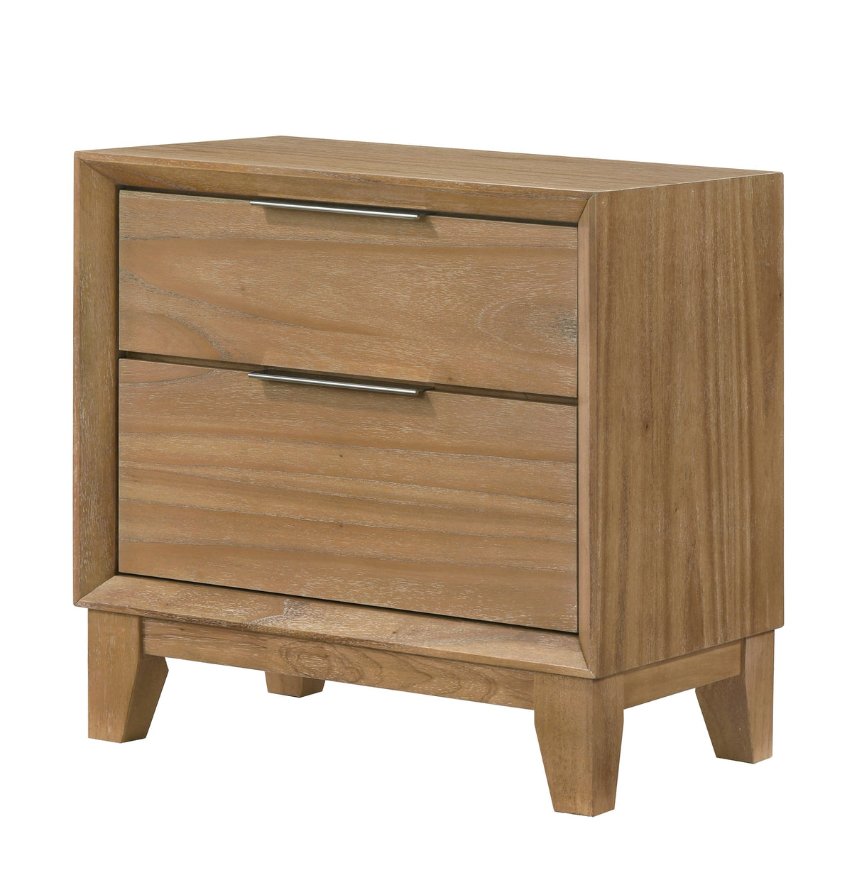 1pc Contemporary 2-Drawer Nightstand