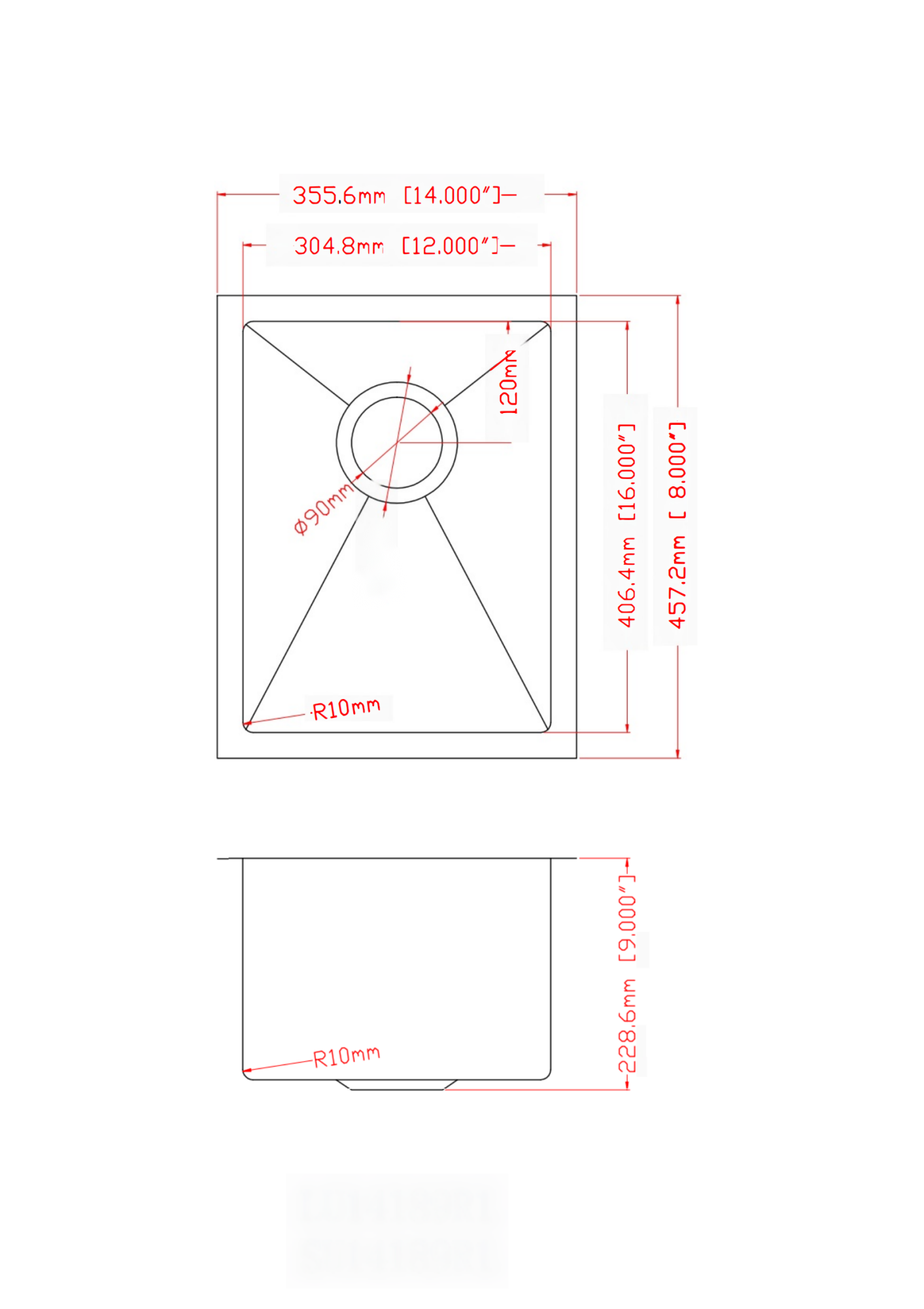 14 Inch Undermount Sink - Stainless Steel Kitchen Sink