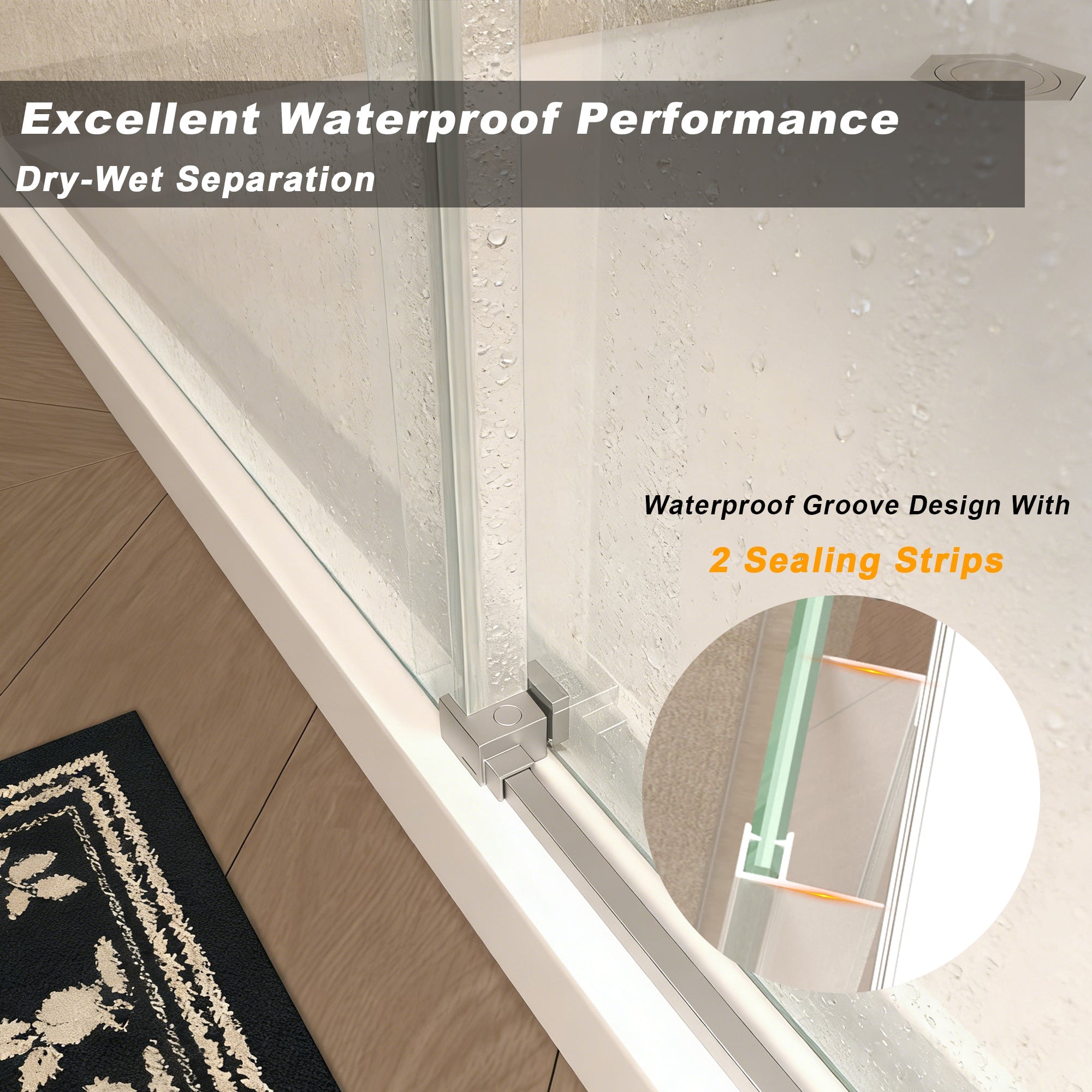 60" Width x 72" Height Single Sliding Shower Door