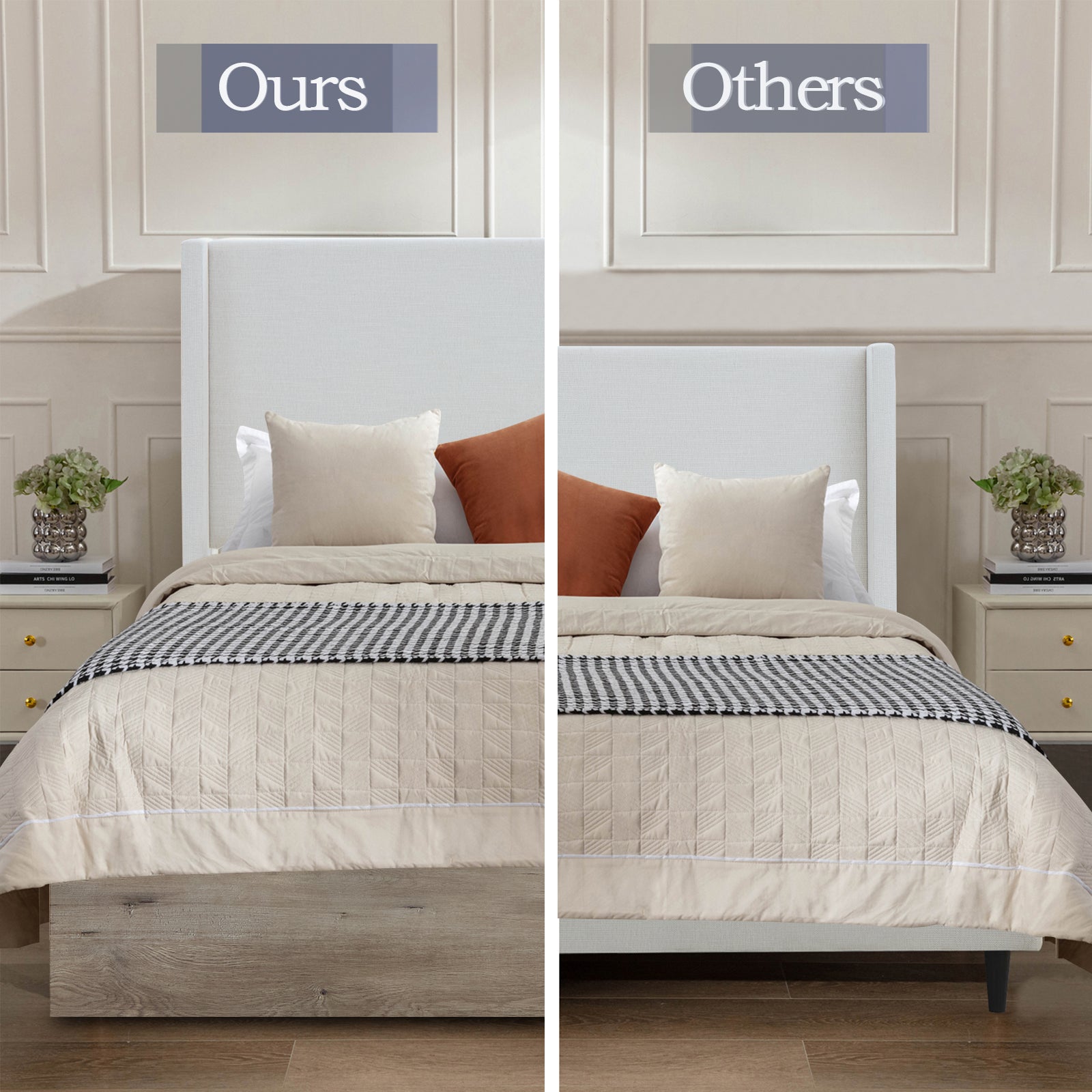 Shelton Upholstered Wingback Bed
