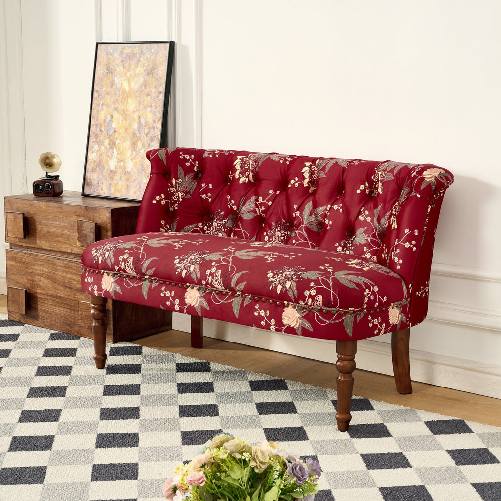 European Style Sofa Chair in Wine Red