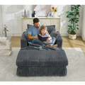 47.7'' Oversized Corduroy Chaise Longue with Ottoman