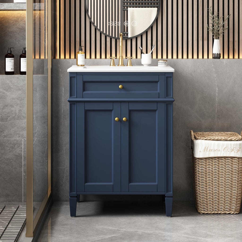 24" Bathroom Vanity with 2 Doors and Tip-Out Drawer