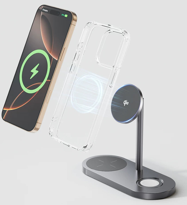 3-in-1 Wireless Charger Magnetic Desktop Charging Station Stand