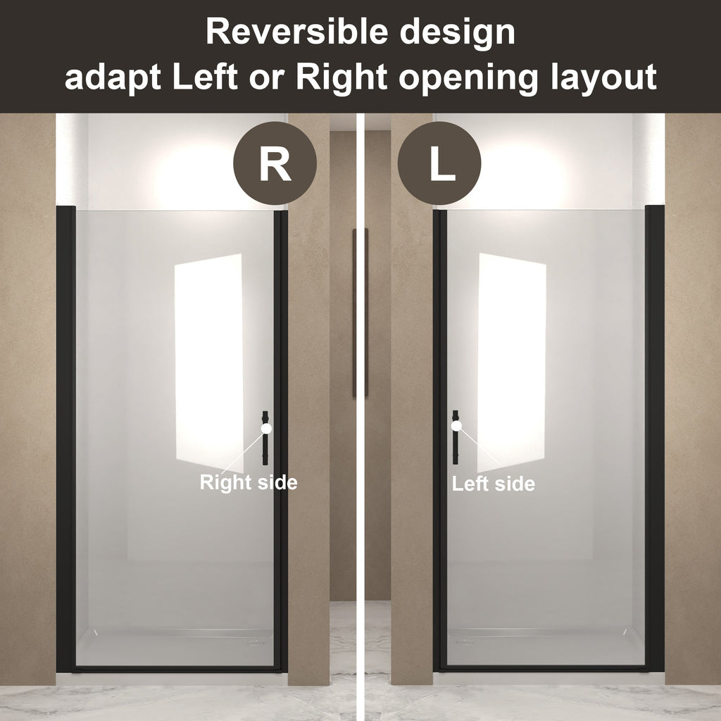 36"x 72" Pivot Shower Door, Matte