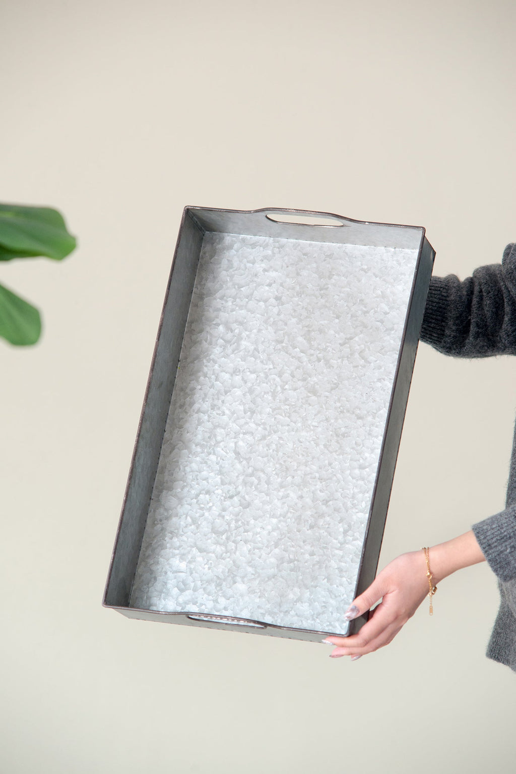 Set of 3 Decorative Galvanized Trays