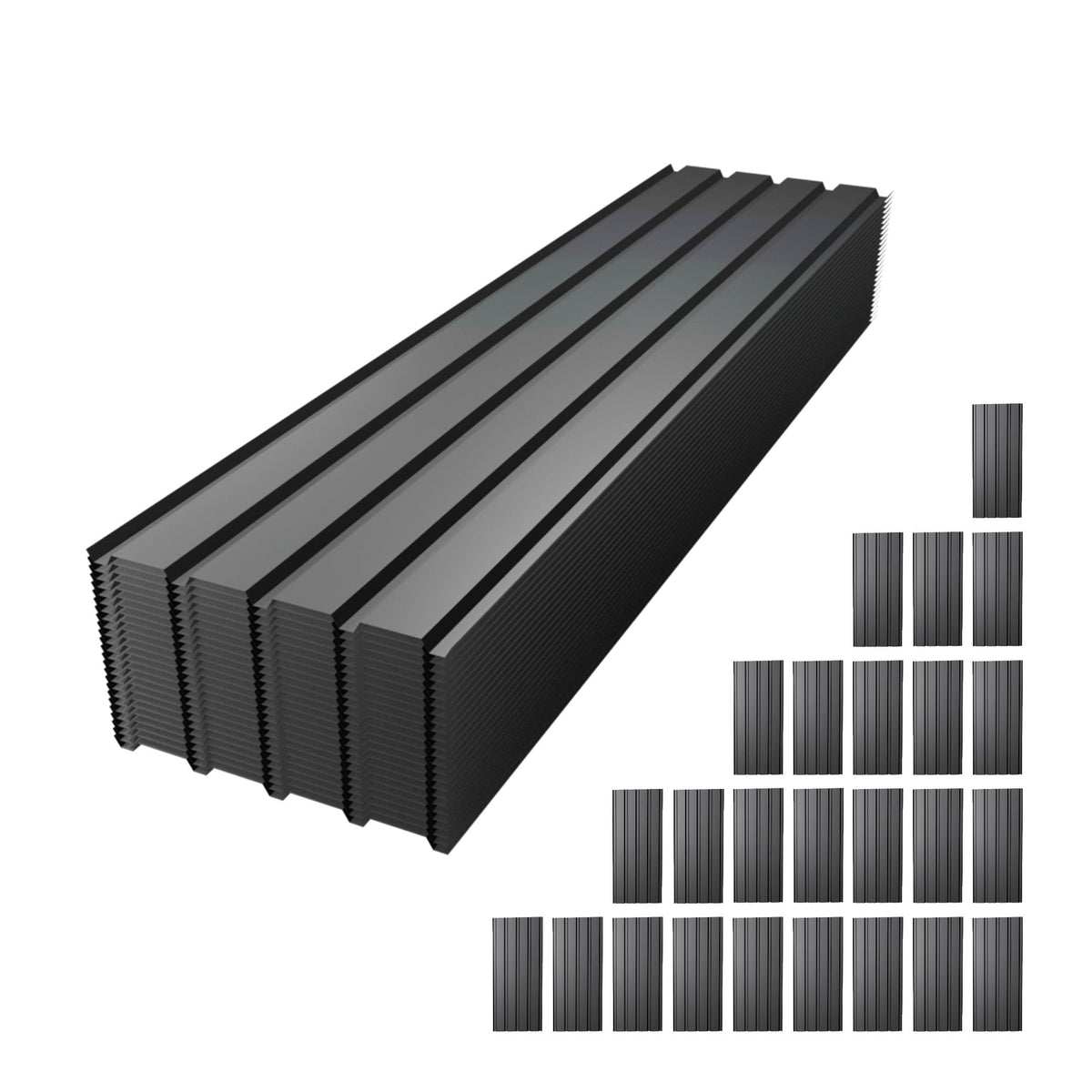 Galvanized Metal Roof Panel Length 72.8IN - Set of 25