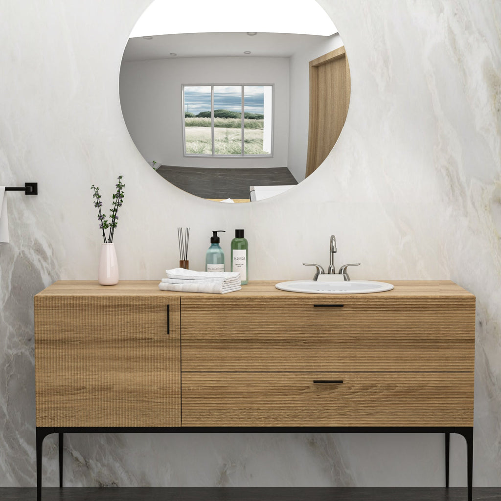 20"x18" White Ceramic Oval Drop In Bathroom Sink