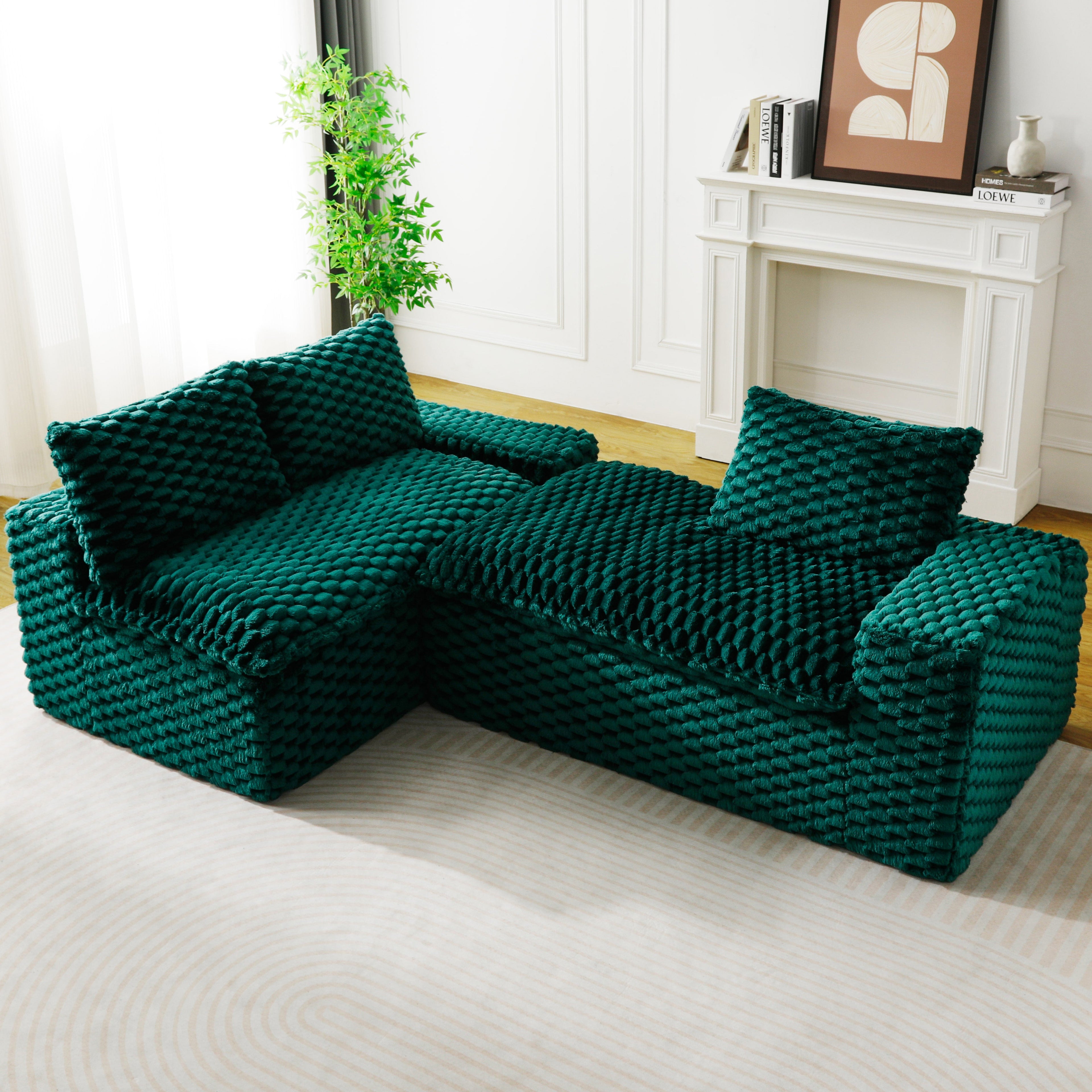 Green Turtle Velvet Versatile Sofa