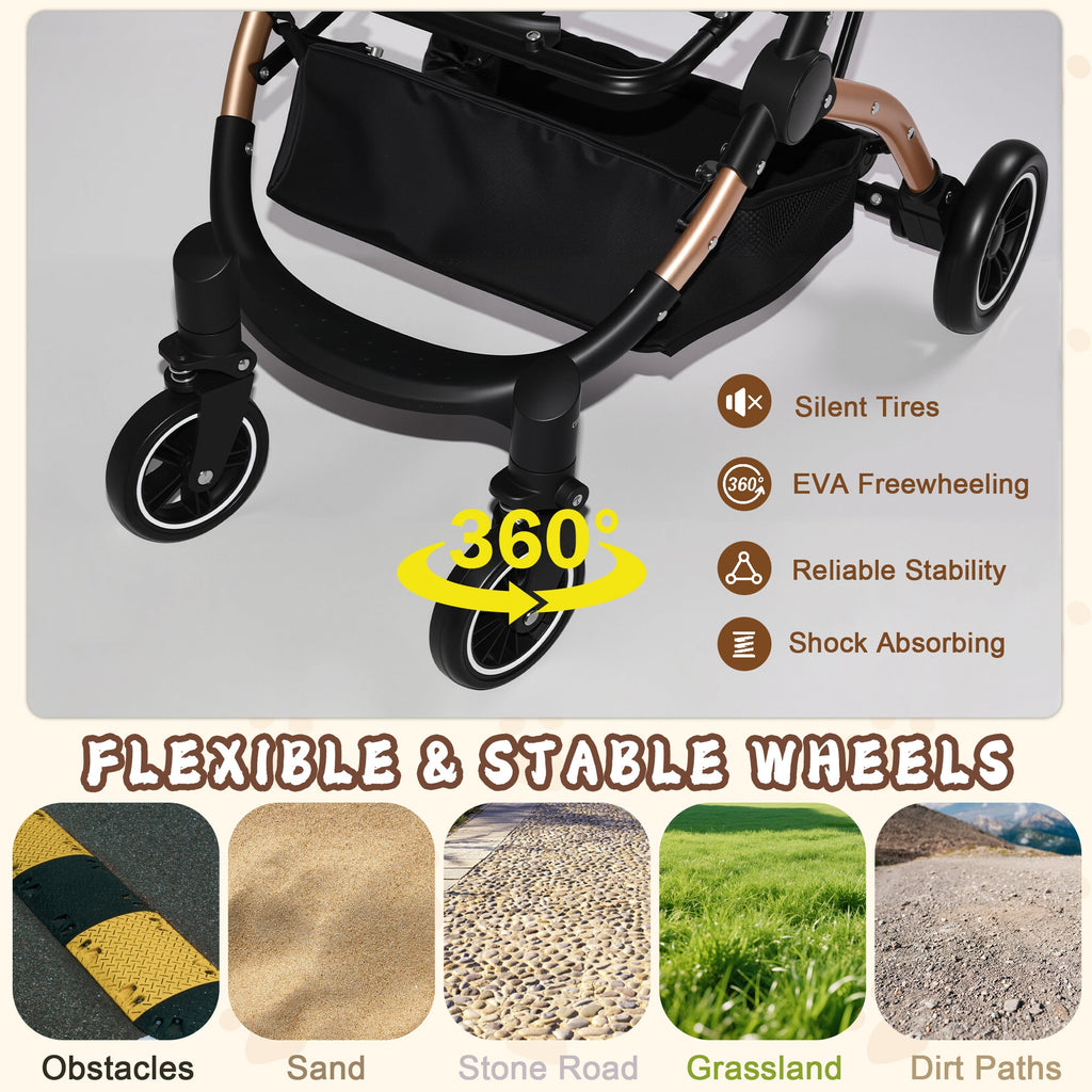 2-in-1 Detachable Pet Stroller for Dogs and Cats