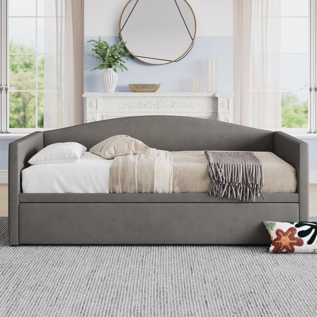 Twin Size Daybed with Extended Pop Up Trundle