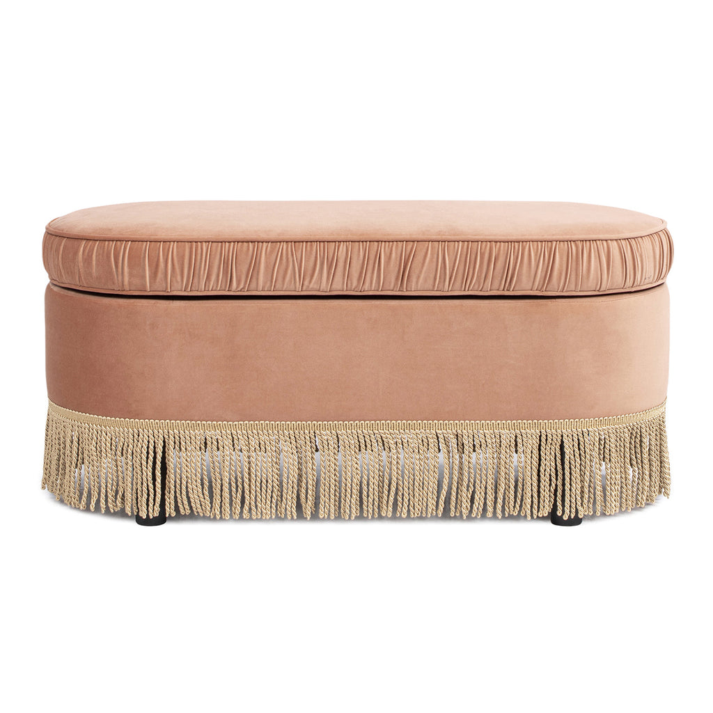 Serena 38" Oval Storage Bench Ottoman