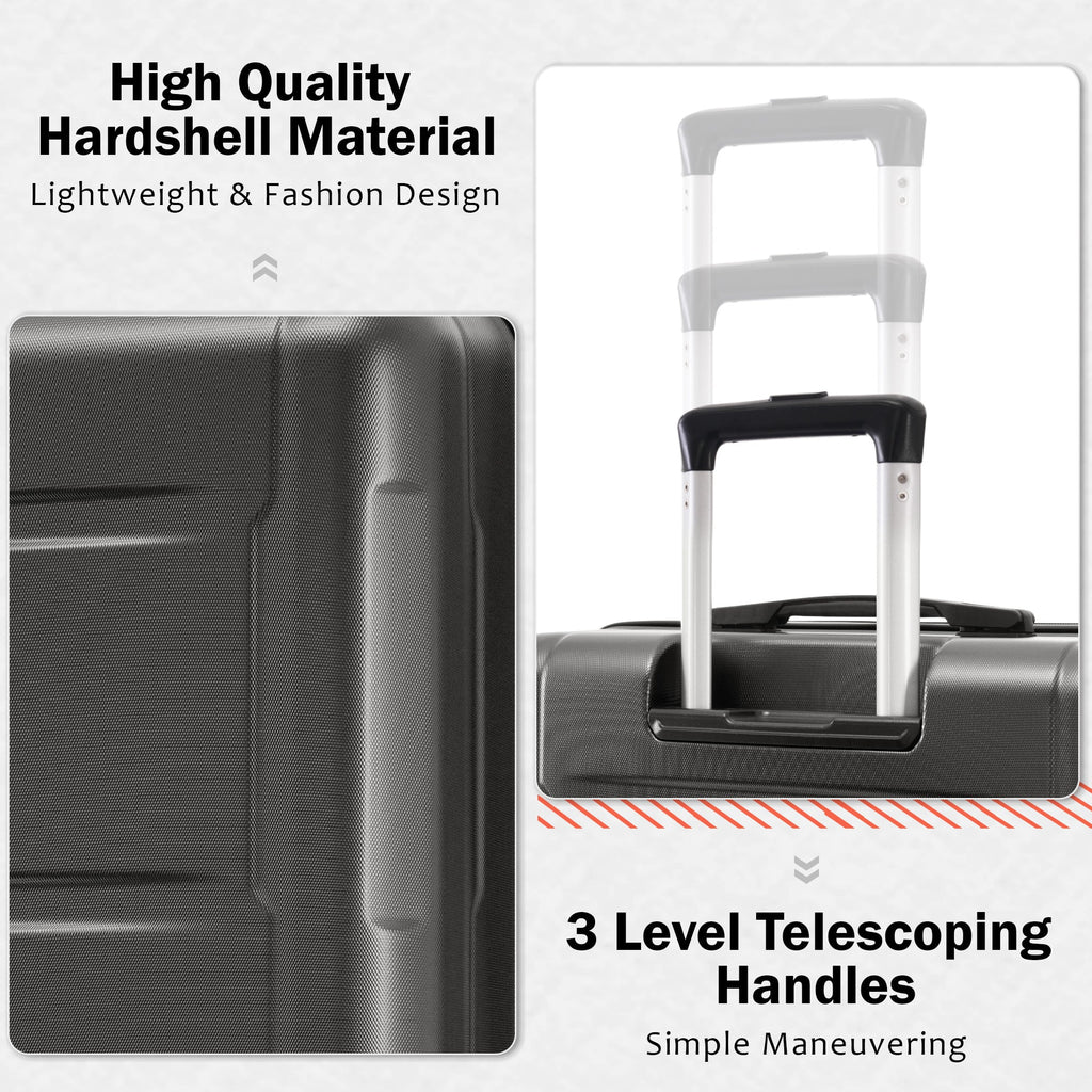 2 Piece Luggage Set with Expandable Spinner Wheels
