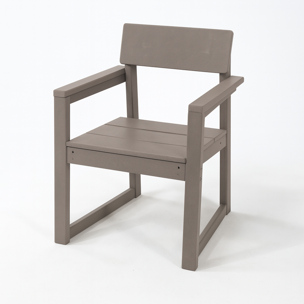 Antique Wood Color HDPE Outdoor & Garden Armchairs