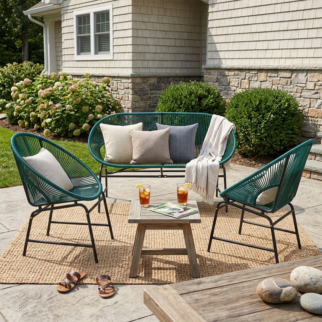 Nusa Outdoor Patio Wicker 3-Pcs Chat Set