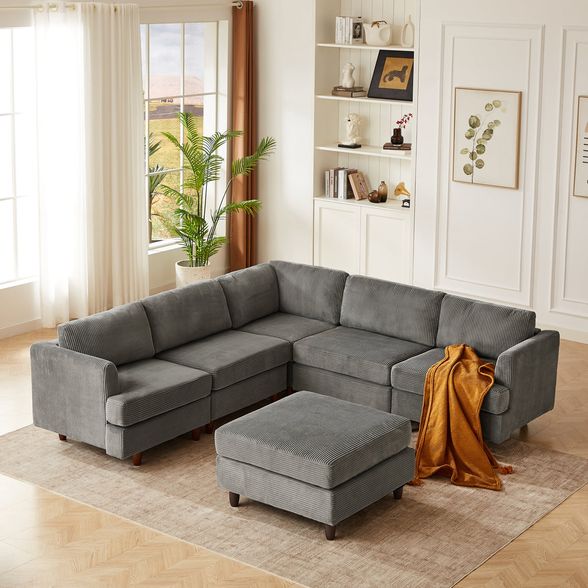 Modern Modular Sectional Couch - 6 Seaters Sleeper Sofa