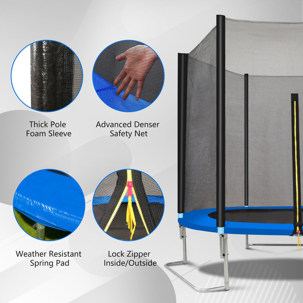 YC 8FT Trampoline Outer Net with Soft Basketball Board