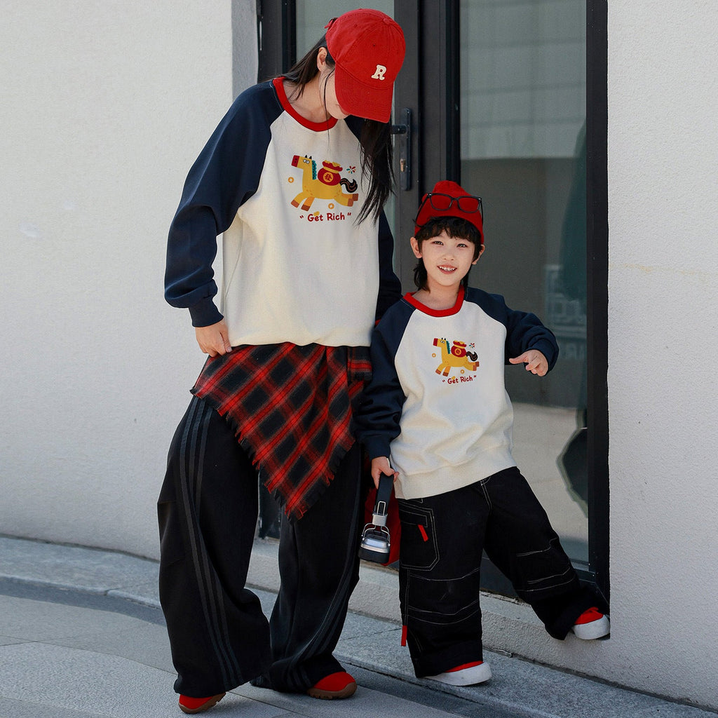 Parent-child Matching Sweatshirts Soft And Breathable Non-pillingnew Springautumn Family Outfits