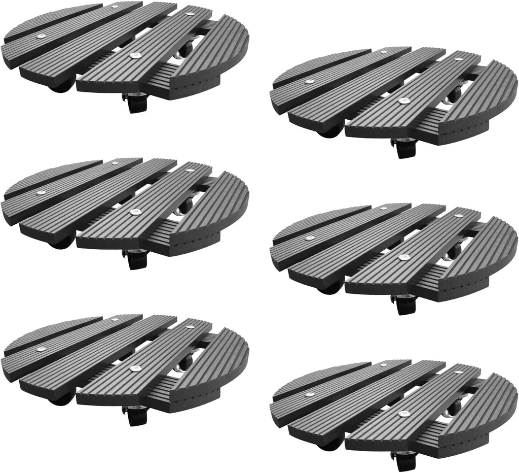 6-Pack 12" Round Plant Stand with 360° Lockable Caster Wheels