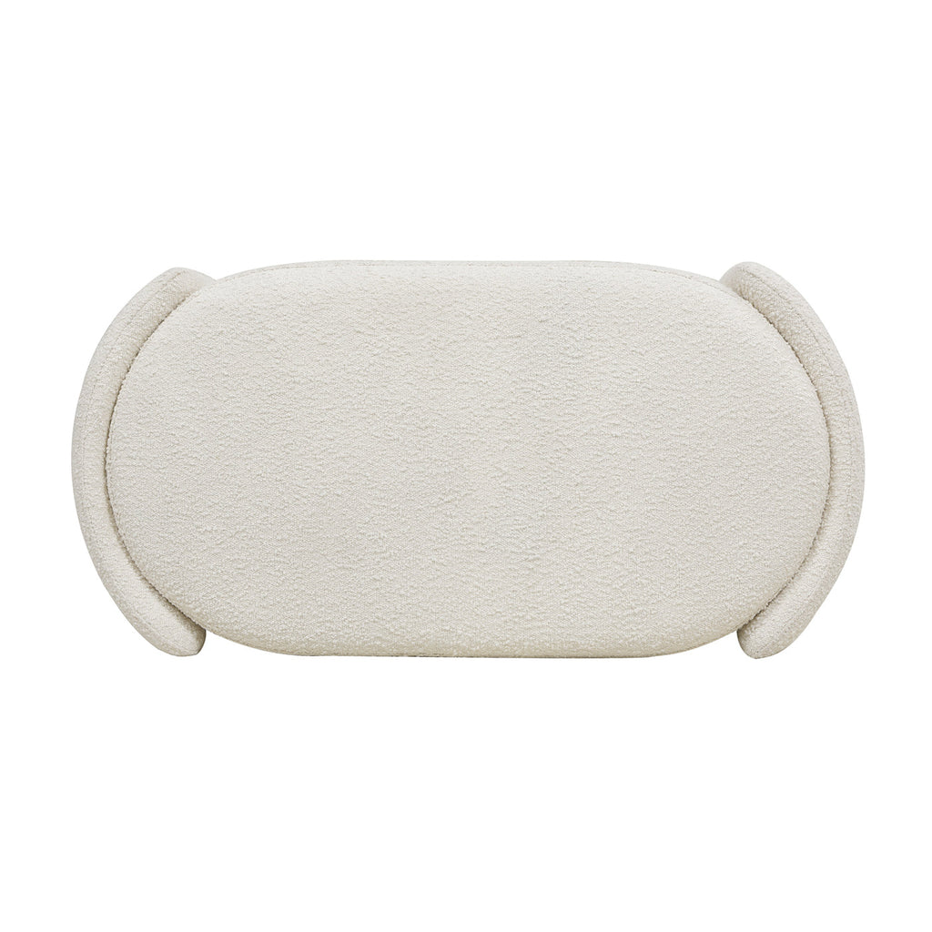 Fuji 43" Upholstered Oval Storage Bench