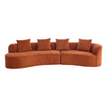 126" Curved Sectional Sofa (Dark Orange-D28 Full Foam)