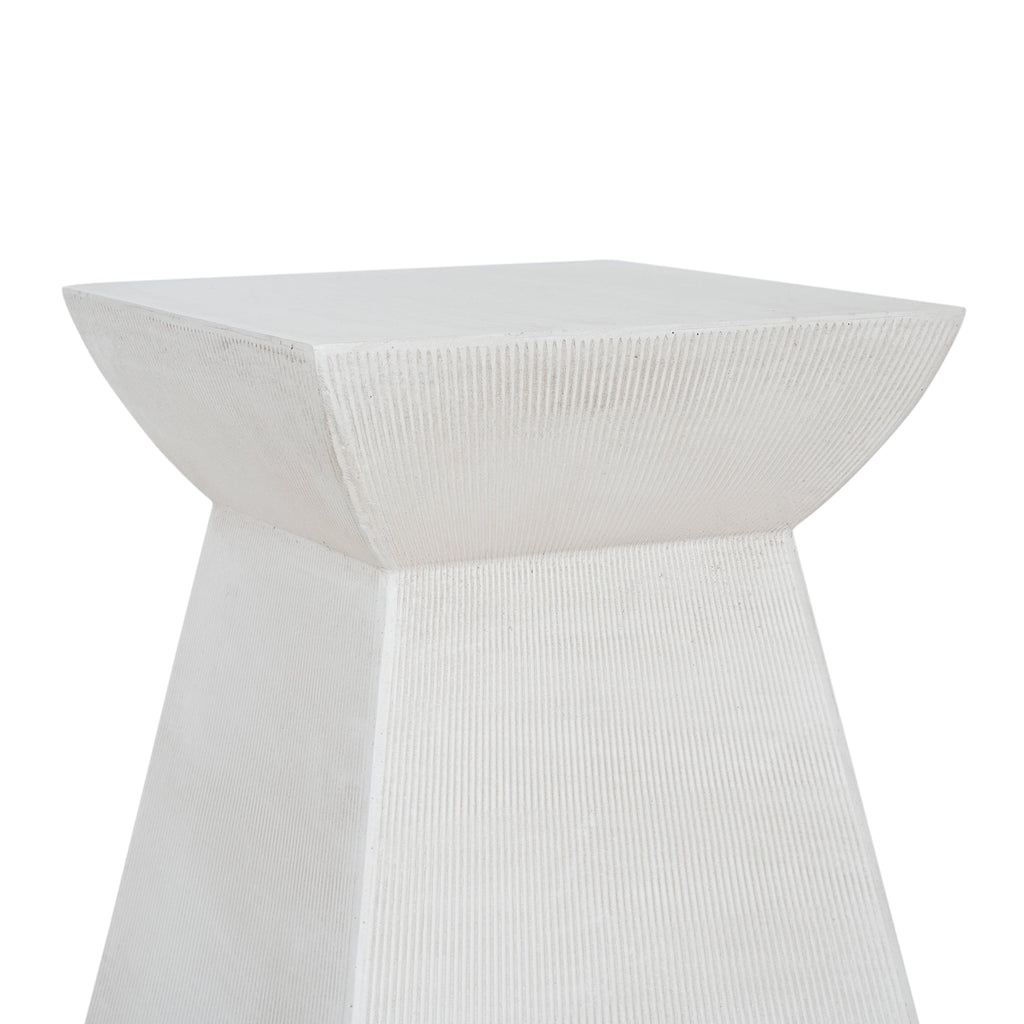 Antique-Textured Magnesium Oxide Outdoor Side Table