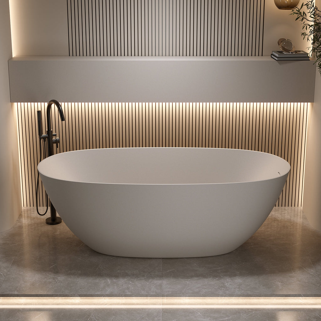 69'' Freestanding Bathtub Resin Stone Soaking Bathtub